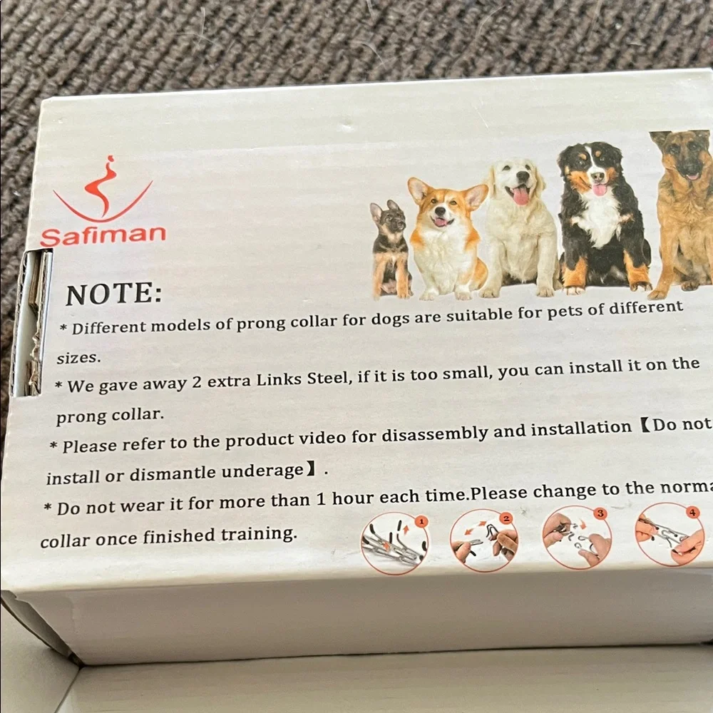 Prong Dog Collar - Silver With rubber covers by Safiman